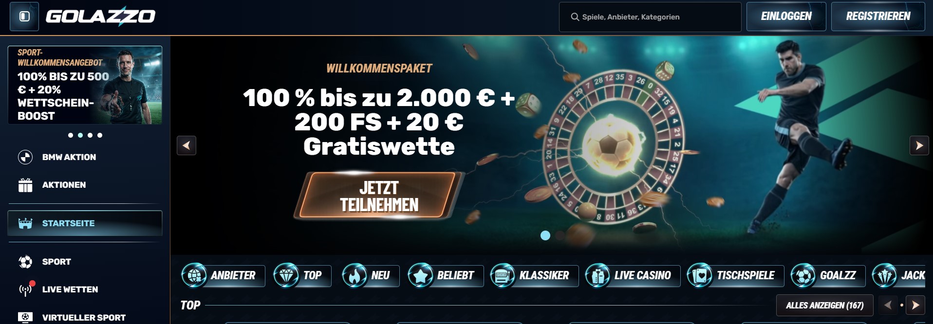 Ein modernes, dynamisches Werbebild eines Online‑Portals, das Sportwetten und Casinoangebote zeigt und visuell an Themen wie Bonusaktionen, Livewetten und seriöse Wettanbieter ohne LUGAS erinnert, mit klaren Farben und sportlichem Fokus.